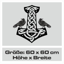 Aufkleber Auto Car Wikinger Viking Wölfe Wolf Runen Schwert Schild Rabe Runen Odin Odin´s Wölfe Böse Kette Valhalla Walhalla