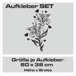 Aufkleber SET Auto Car Tattoo Style Seiten Tribal Dekor Pferd Gecko Power Blumen Ranke Fee Hexe Blumen Blüten Gecko Farbe Decal