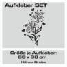 Aufkleber SET Auto Car Tattoo Style Seiten Tribal Dekor Pferd Gecko Power Blumen Ranke Fee Hexe Blumen Blüten Gecko Farbe Decal