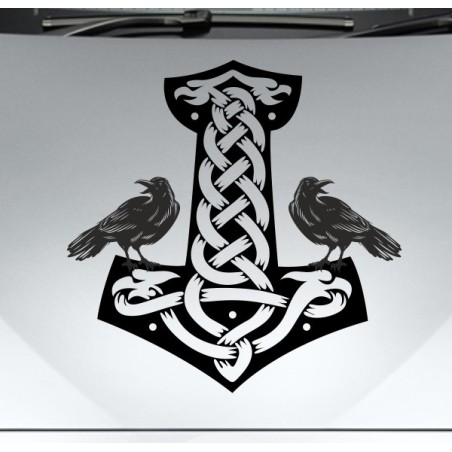 Aufkleber Auto Car Wikinger Viking Wölfe Wolf Runen Schwert Schild Rabe Runen Odin Odin´s Wölfe Böse Kette Valhalla Walhalla