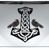 Aufkleber Auto Car Wikinger Viking Wölfe Wolf Runen Schwert Schild Rabe Runen Odin Odin´s Wölfe Böse Kette Valhalla Walhalla