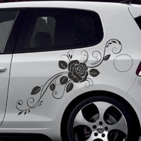 Aufkleber SET Auto Car Tattoo Style Seiten Tribal Dekor Pferd Gecko Power Blumen Ranke Fee Hexe Blumen Blüten Gecko Farbe Decal