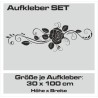 Aufkleber SET Auto Car Tattoo Style Seiten Tribal Dekor Pferd Gecko Power Blumen Ranke Fee Hexe Blumen Blüten Gecko Farbe Decal