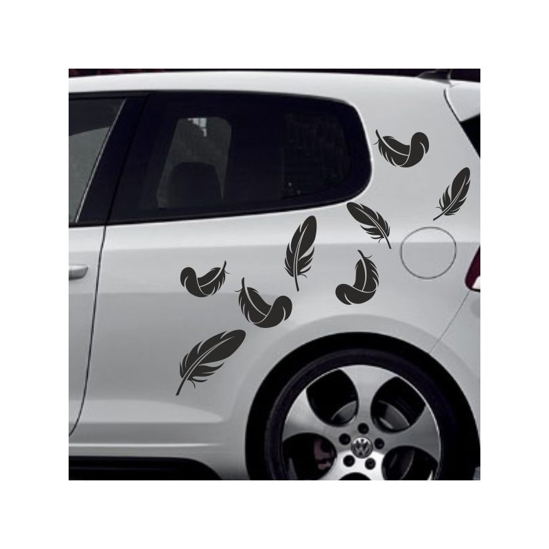 Aufkleber SET Auto Car Tattoo Style Seiten Tribal Dekor Pferd Gecko Power Blumen Ranke Fee Hexe Blumen Blüten Gecko Farbe Decal