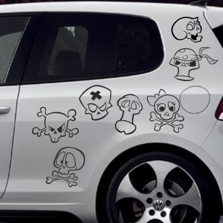 Aufkleber SET Auto Car Tattoo Style Seiten Tribal Dekor Pferd Gecko Power Blumen Ranke Fee Hexe Blumen Blüten Gecko Farbe Decal