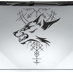 Aufkleber Auto Car Wikinger Viking Wölfe Wolf Runen Schwert Schild Rabe Runen Odin Odin´s Wölfe Böse Kette Valhalla Walhalla