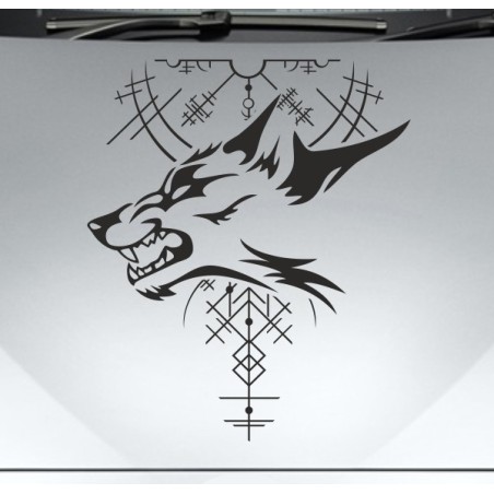 Aufkleber Auto Car Wikinger Viking Wölfe Wolf Runen Schwert Schild Rabe Runen Odin Odin´s Wölfe Böse Kette Valhalla Walhalla