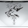 Aufkleber Auto Car Wikinger Viking Wölfe Wolf Runen Schwert Schild Rabe Runen Odin Odin´s Wölfe Böse Kette Valhalla Walhalla