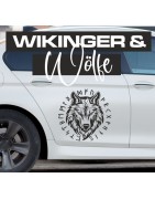 Aufkleber Wikinger & Wölfe